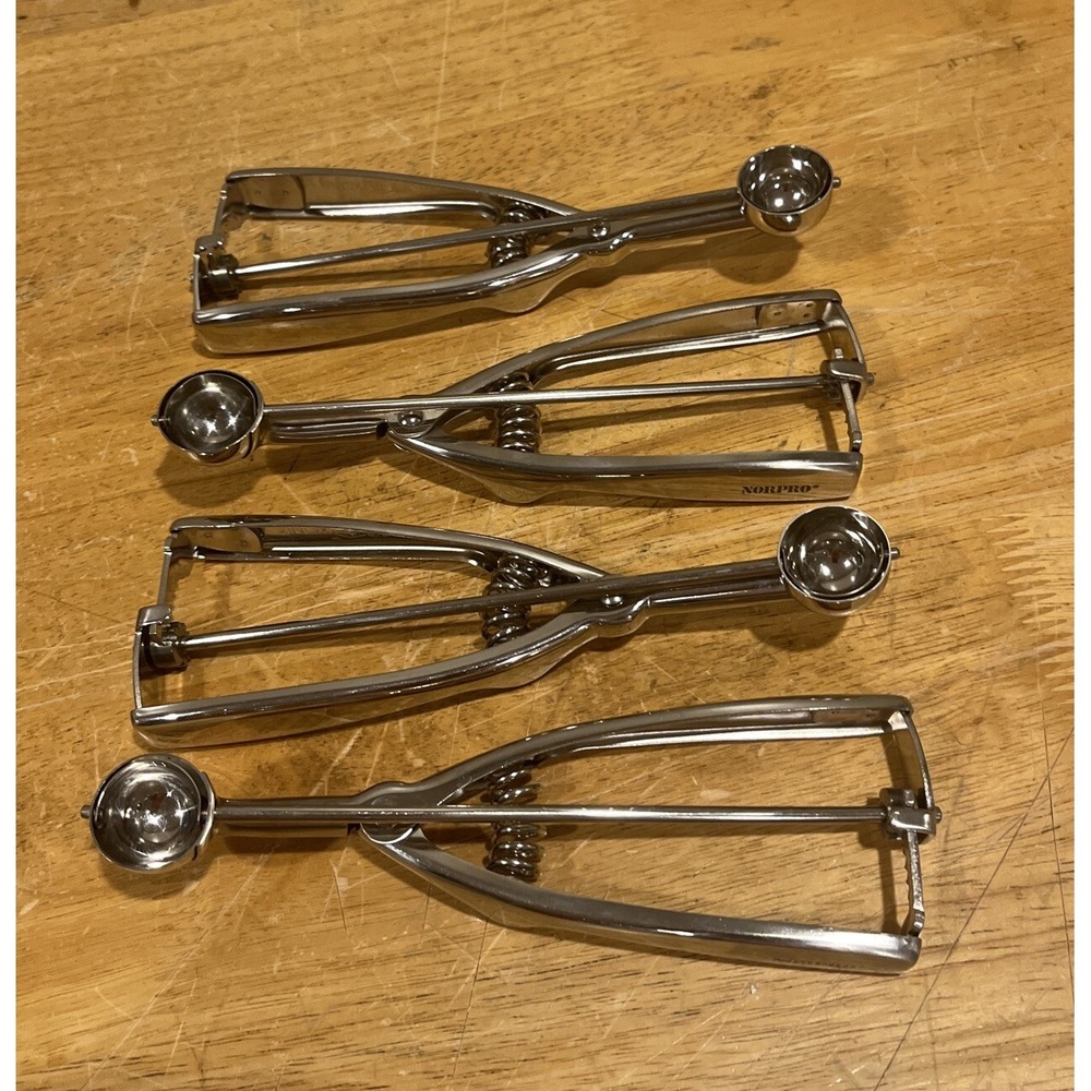 ½ Tbsp. Norpro Stainless Steel Spring Action Scoop Set Of 4 Fruit Baller‎